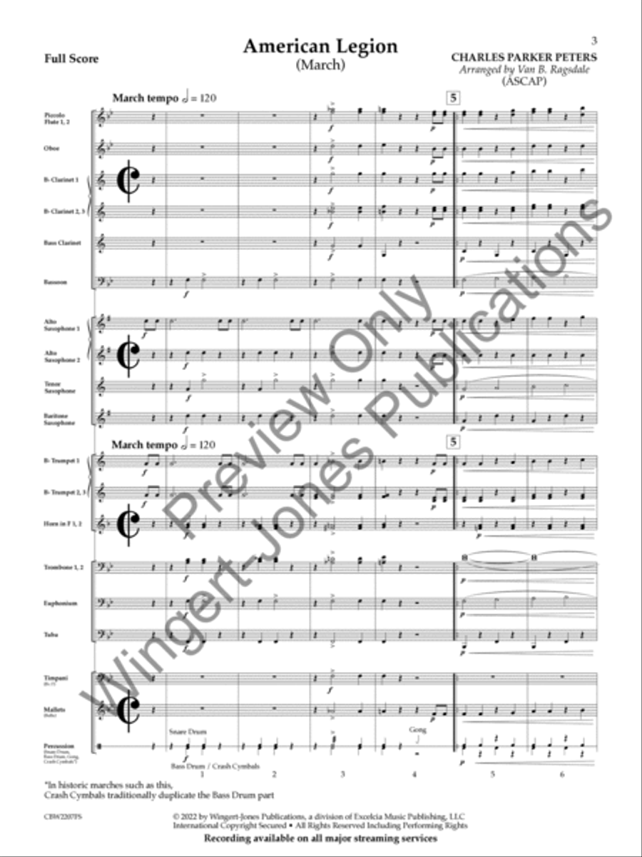 American Legion (Score) Concert Band scores gallery preview page 4