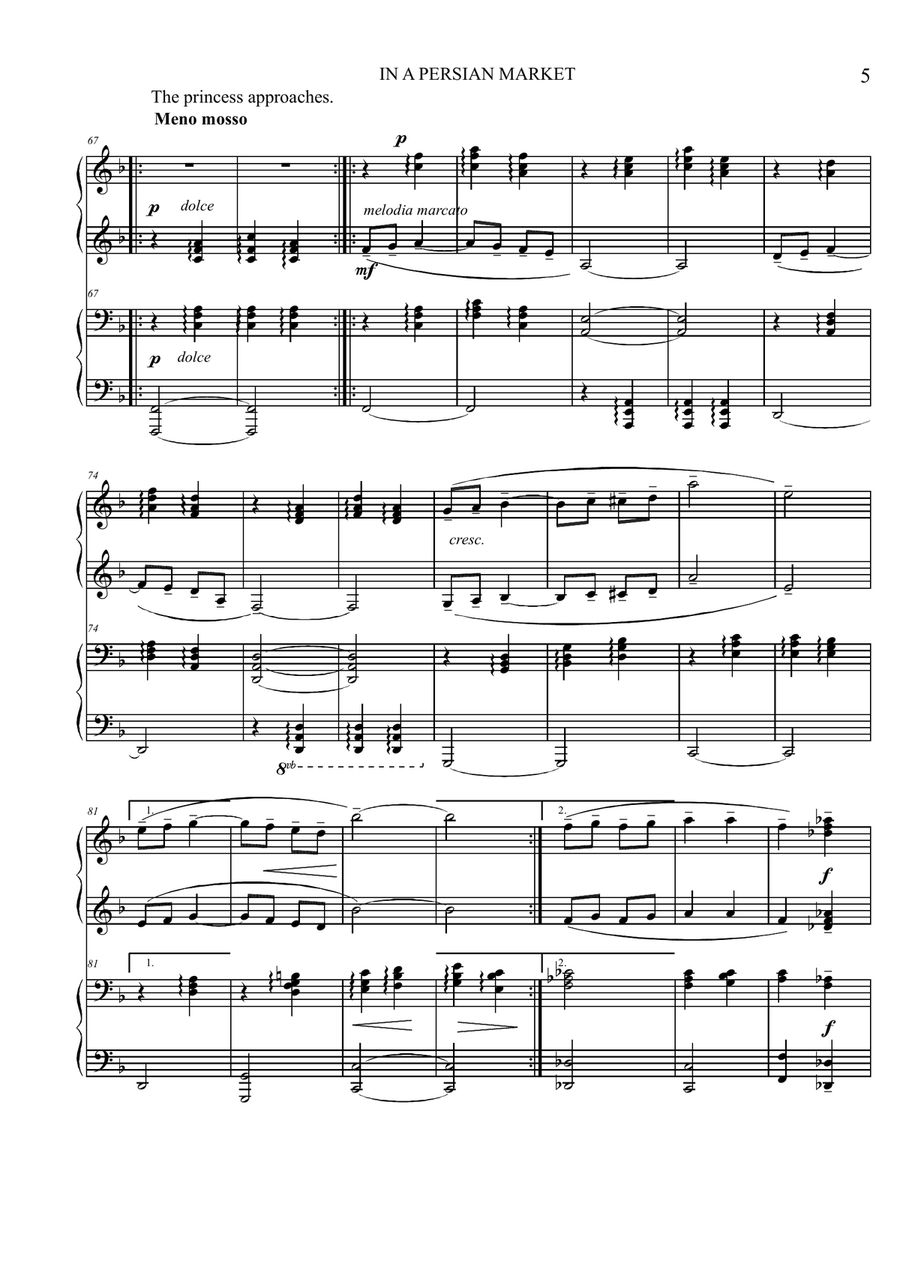 IN A PERSIAN MARKET (Piano 4-hands) Piano Duet scores gallery preview page 5