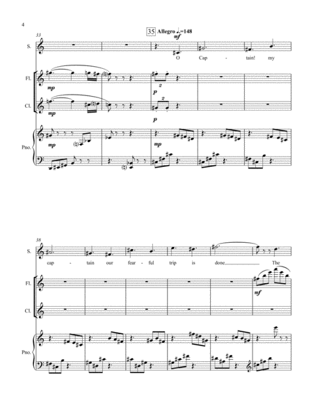 Four Poems for Soprano, Flute, Clarinet and Piano image number null
