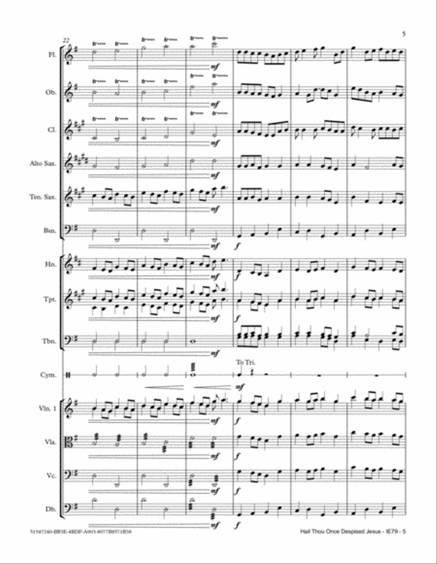 Hail Thou Once Despised Jesus Hail Thou Once Despised Jesus Full Orchestra scores gallery preview page 5