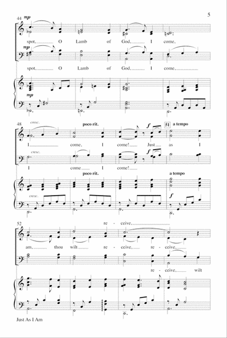 Just As I Am Choir scores gallery preview page 5