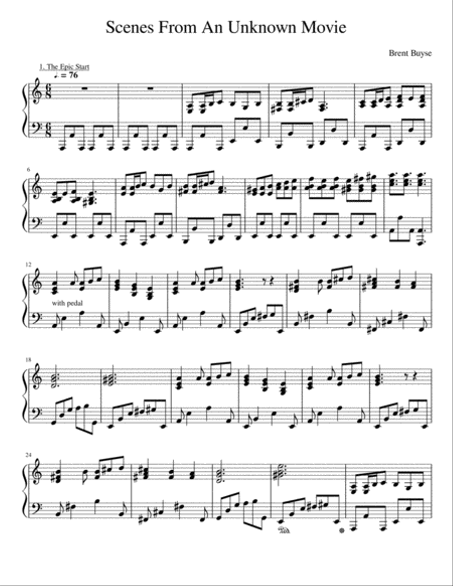 Scenes From An Unknown Movie Piano Solo scores gallery preview page 1