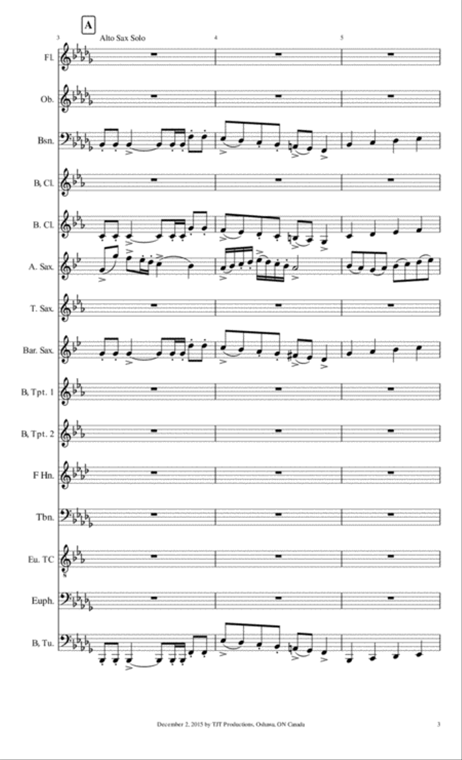 Folk Song for Chamber Wind Philharmonic Concert Band scores gallery preview page 3