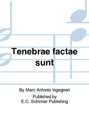 Book cover for Tenebrae factae sunt (Darkness Had Fallen There)