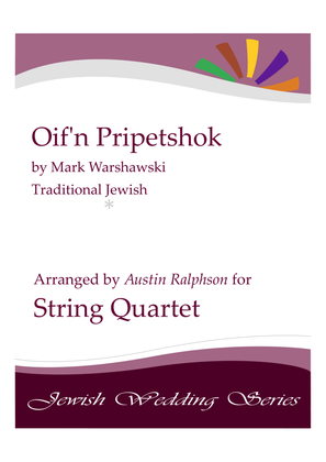 Book cover for Oif'n Pripetshok אויפן פריפעטשיק‎ (Jewish Wedding) - string quartet