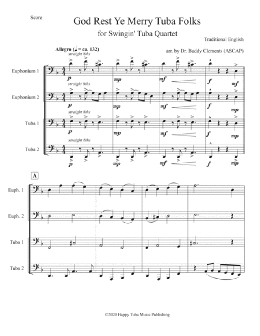 God Rest Ye Merry Tuba Folks Brass Ensemble scores gallery preview page 2