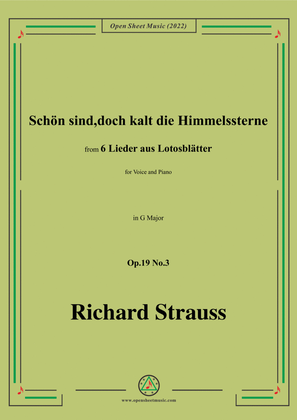 Book cover for Richard Strauss-Schön sind,doch kalt die Himmelssterne,in G Major