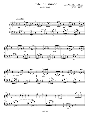 Loeschhorn Etude in E minor Op.65 no.42