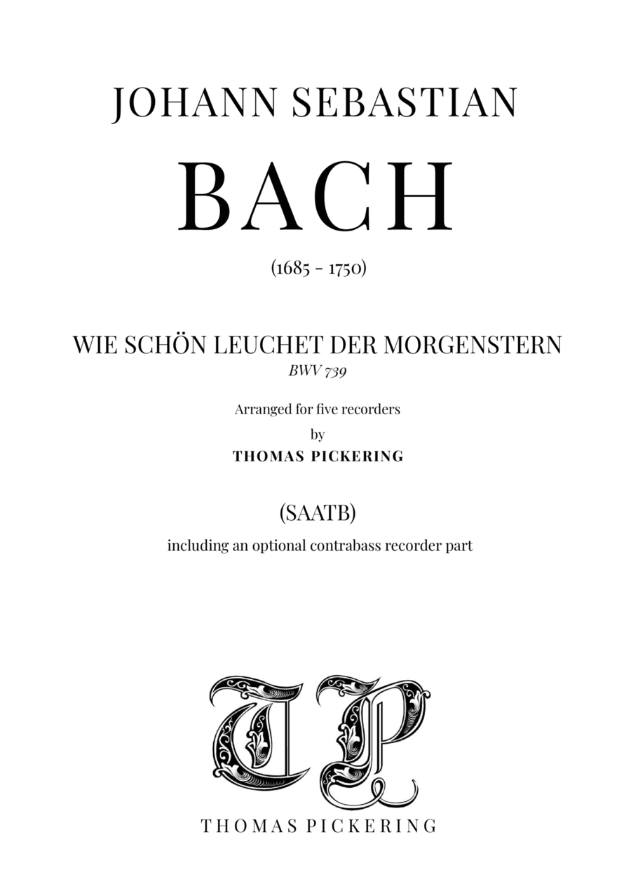 Wie schön leuchtet der Morgenstern, BWV 739 Recorder scores gallery preview page 1