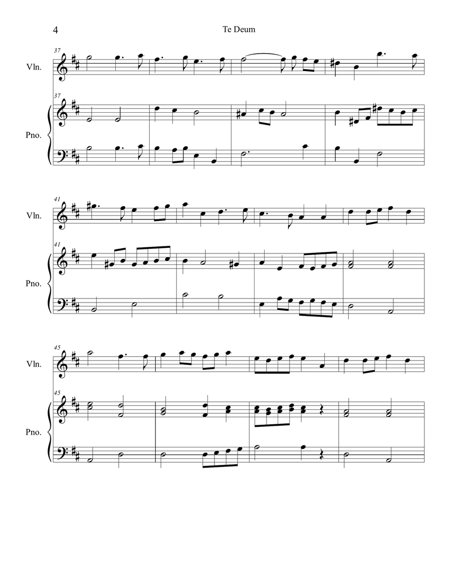 Te Deum Violin Solo scores gallery preview page 4