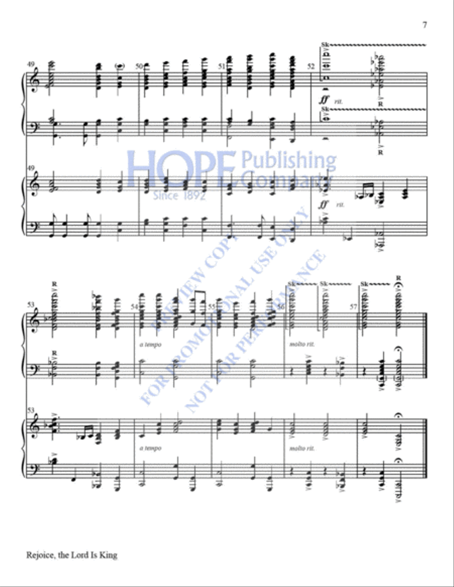 Rejoice, the Lord Is King Set of Parts scores gallery preview page 8