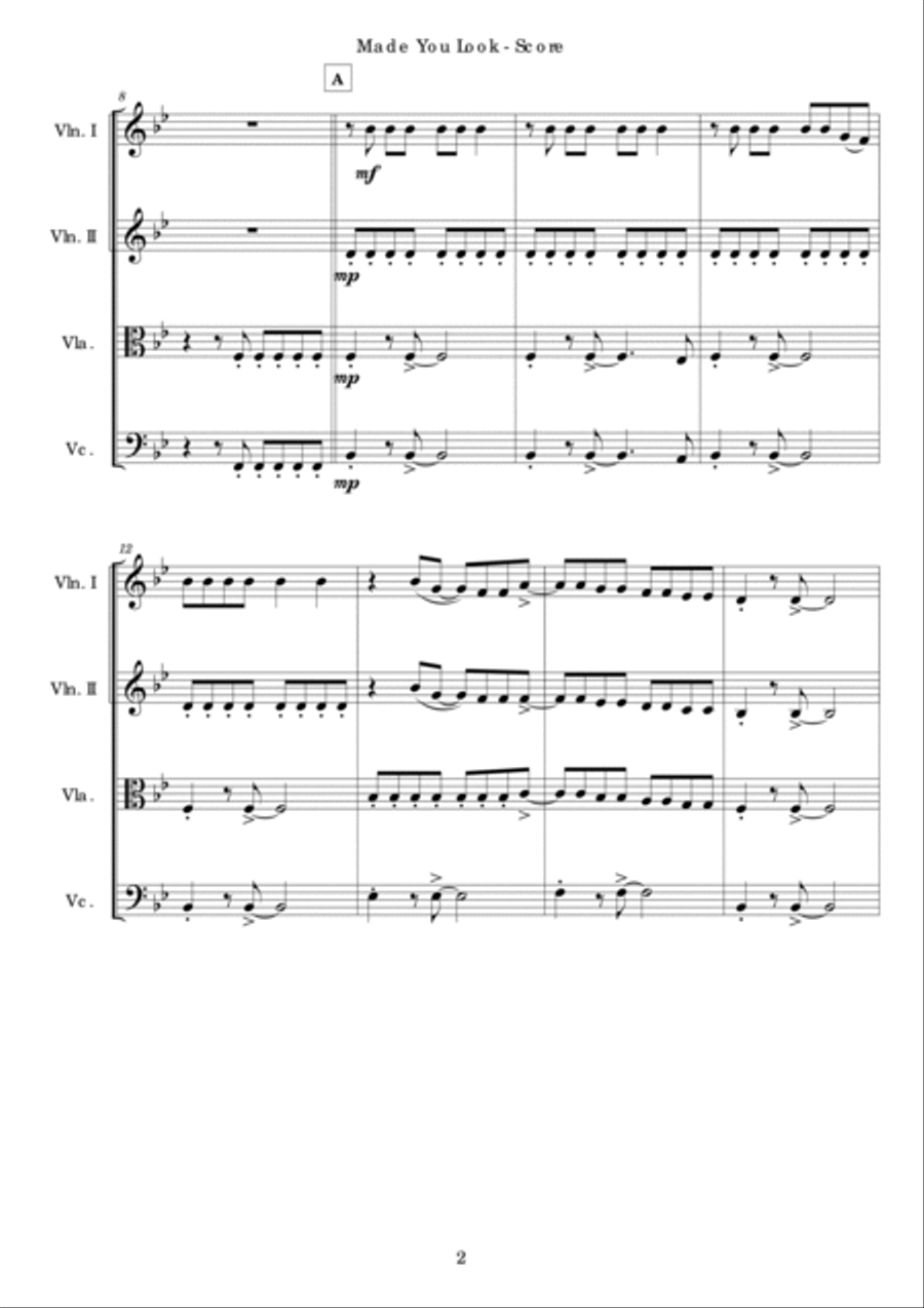 Made You Look String Quartet scores gallery preview page 3