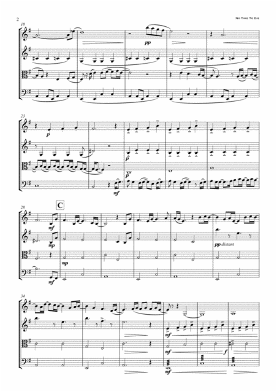 No Time To Die String Quartet scores gallery preview page 2