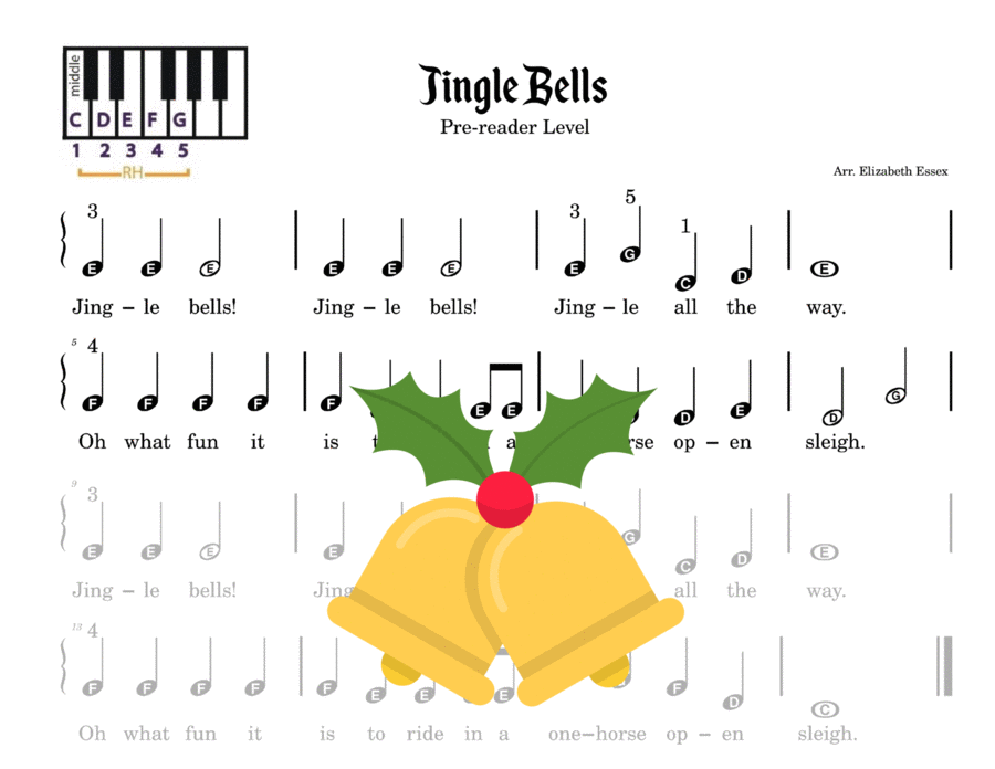Jingle Bells - Pre-staff Alpha Notation image number null