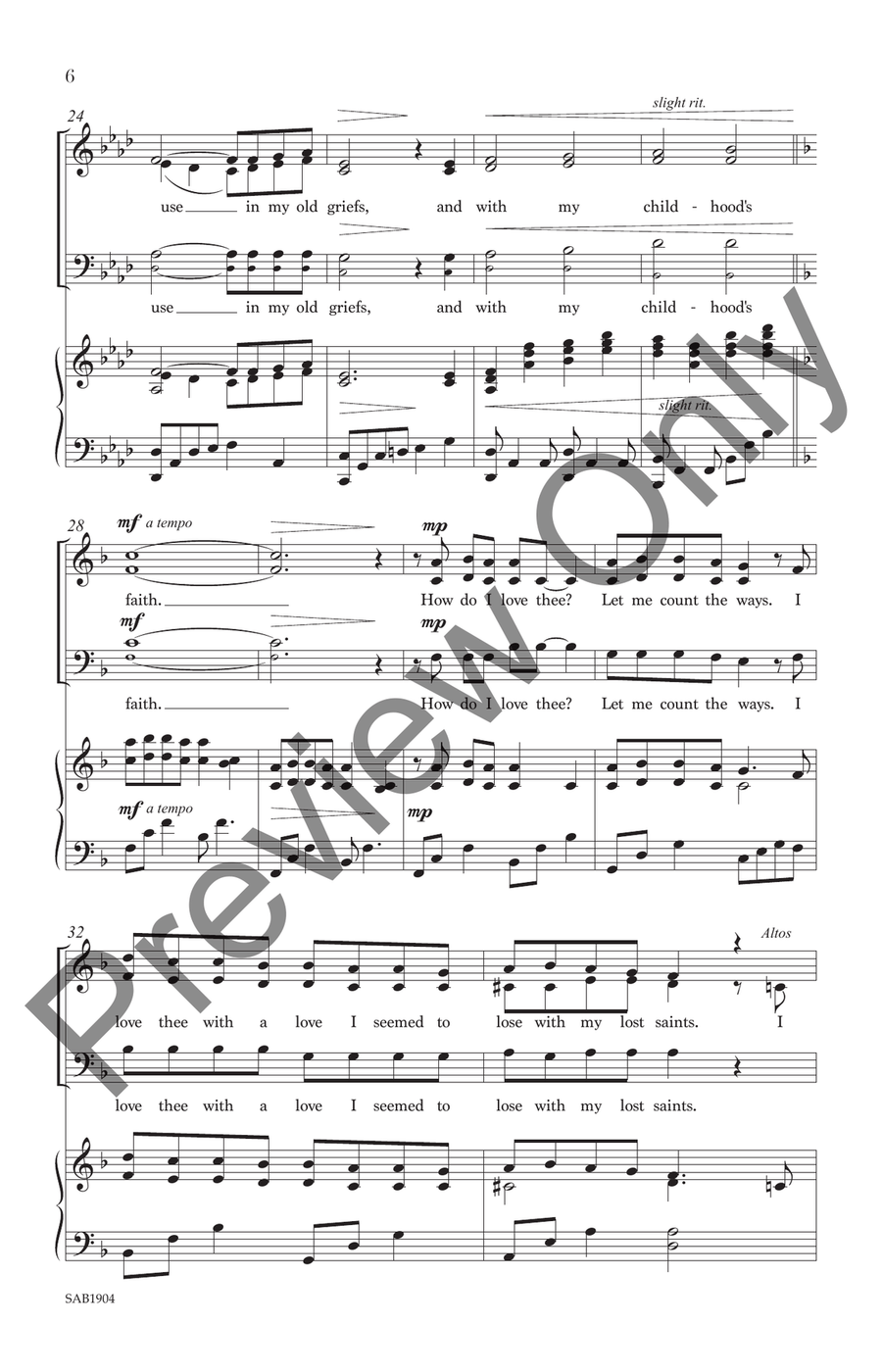 How Do I Love Thee? 3-Part scores gallery preview page 5