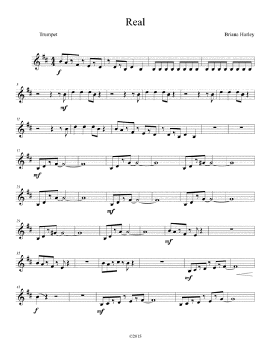 Real - Trumpet Real - Trumpet Concert Band scores gallery preview page 1