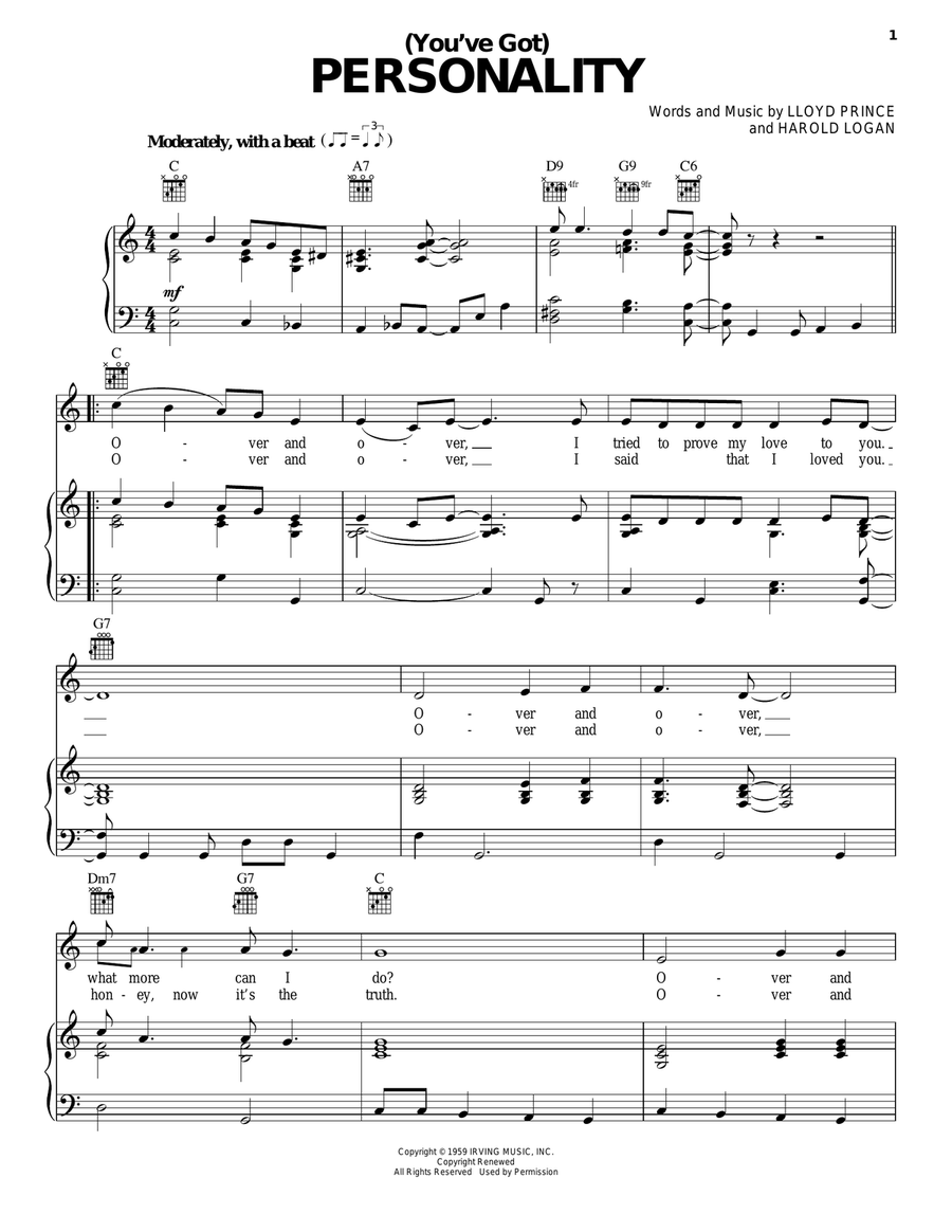 (You've Got) Personality (You've Got) Personality Acoustic Guitar scores gallery preview page 1