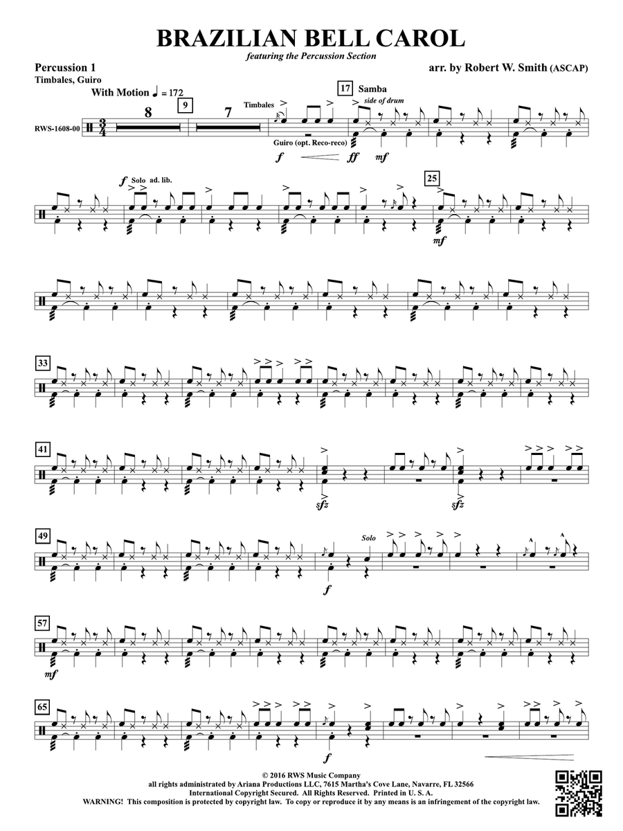 Brazilian Bell Carol: 1st Percussion