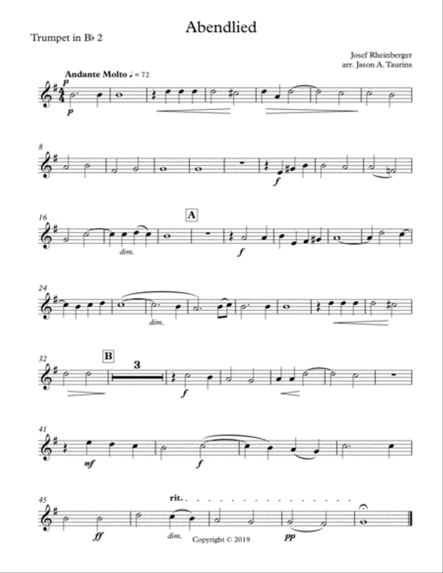 Abendlied for Trumpet Ensemble Brass Ensemble scores gallery preview page 6