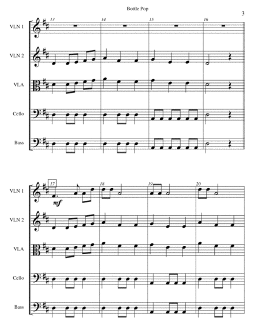 A Trio of Camp Songs String Orchestra scores gallery preview page 4