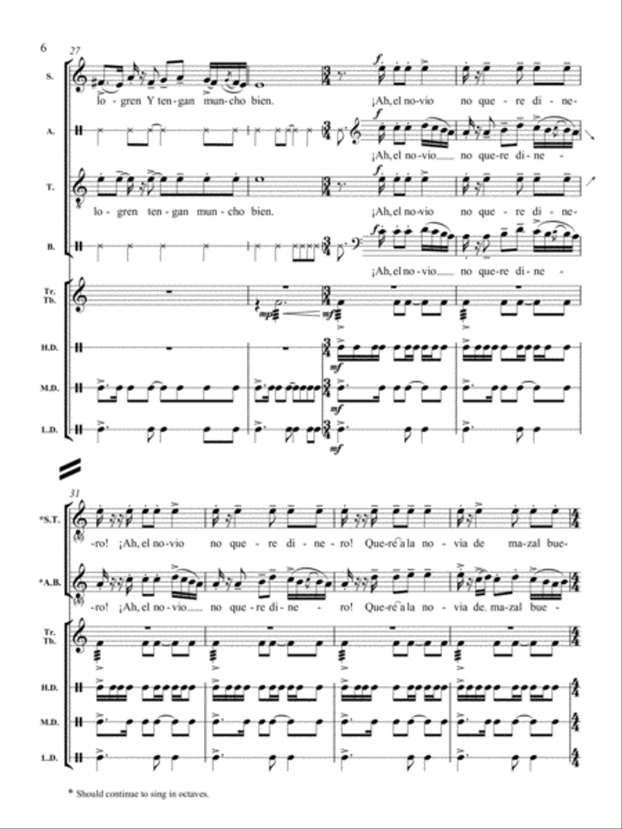 Ah, el novio no quere dinero! 4-Part scores gallery preview page 5