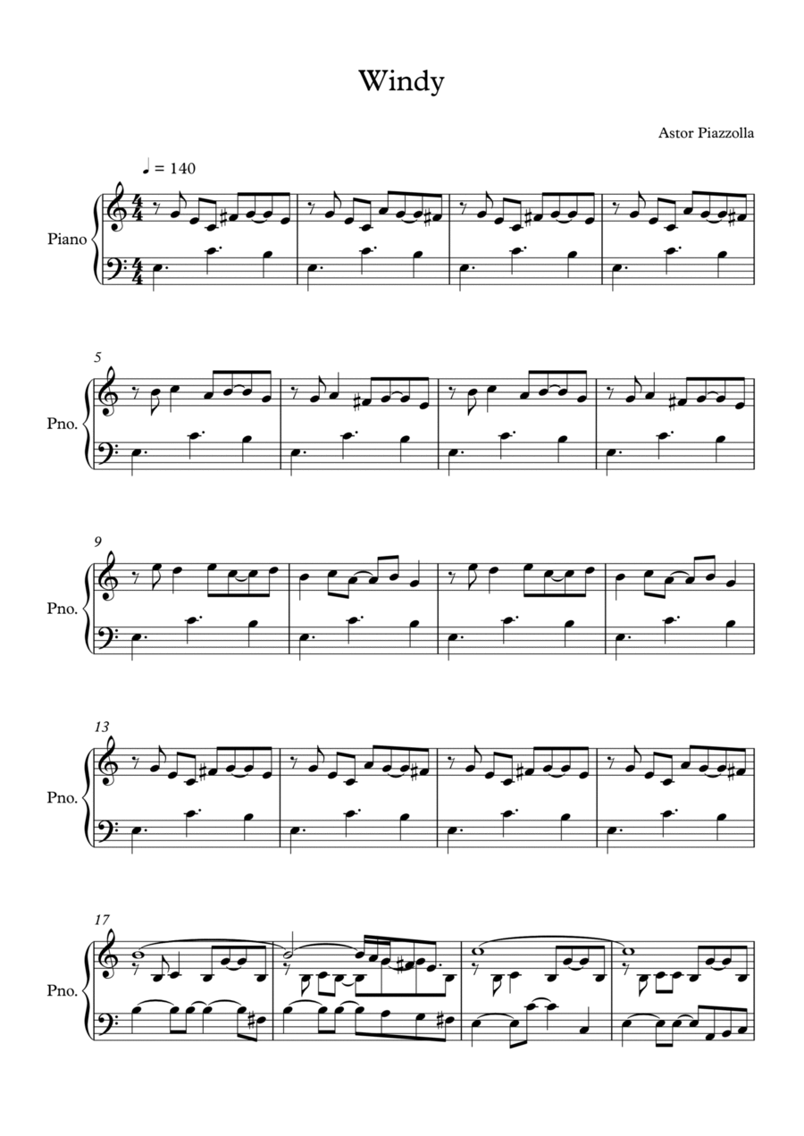 Windy - Score Only Windy - Score Only Score scores gallery preview page 1