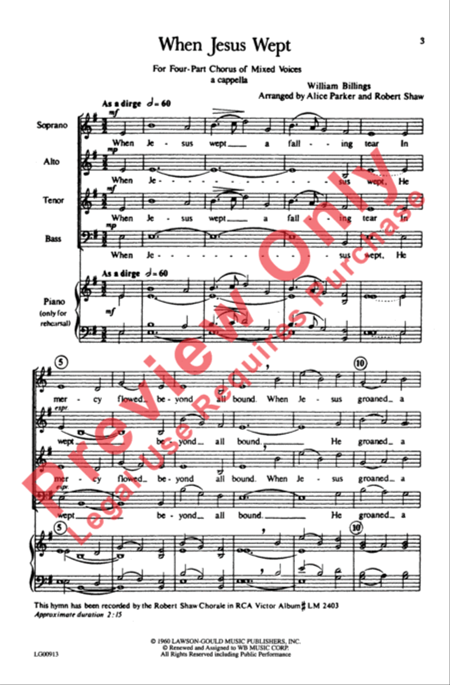 When Jesus Wept When Jesus Wept 4-Part scores gallery preview page 2