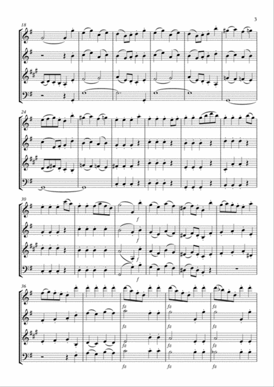 String Quartet in G major. Op.76.No.1 Woodwind Quartet scores gallery preview page 3