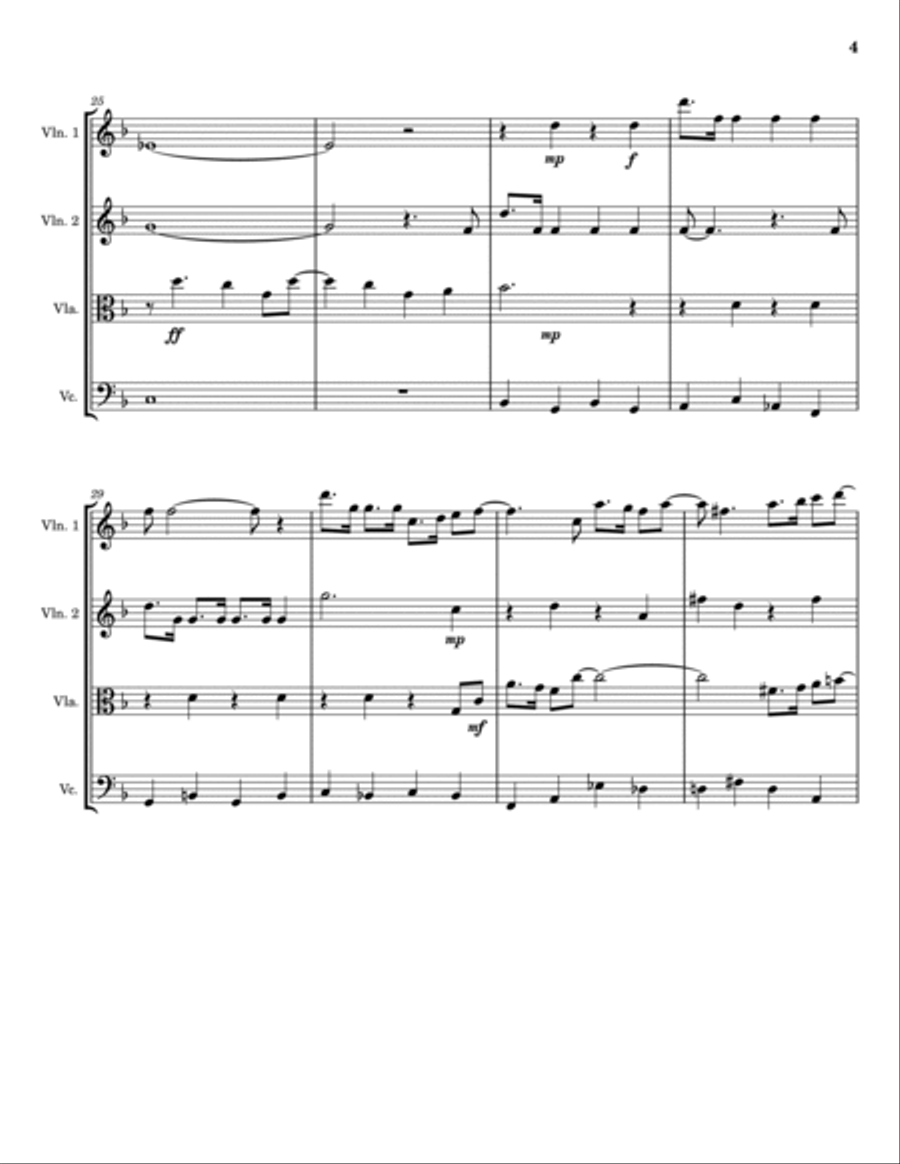 Baby, It's Cold Outside String Quartet scores gallery preview page 4