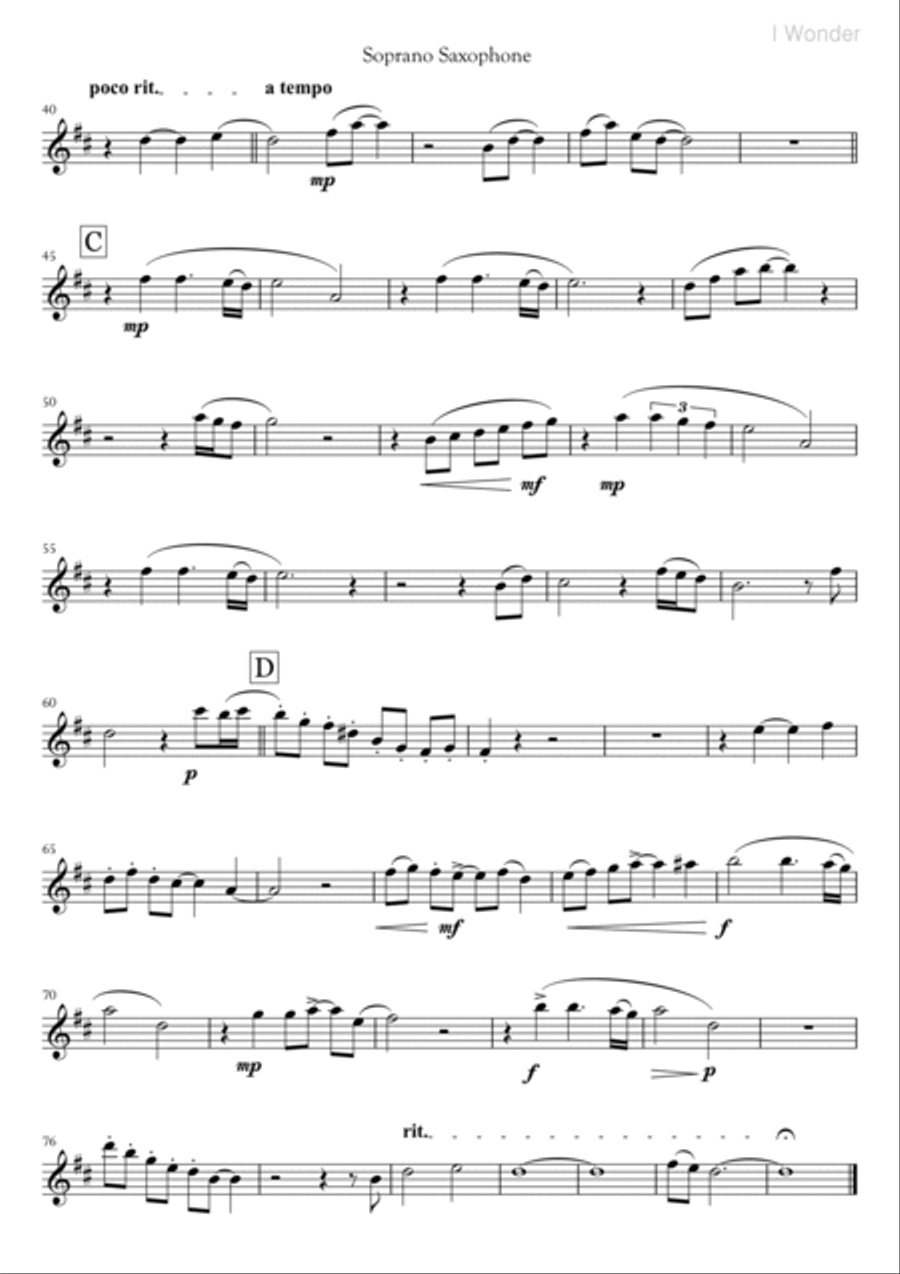 I Wonder Woodwind Ensemble scores gallery preview page 3