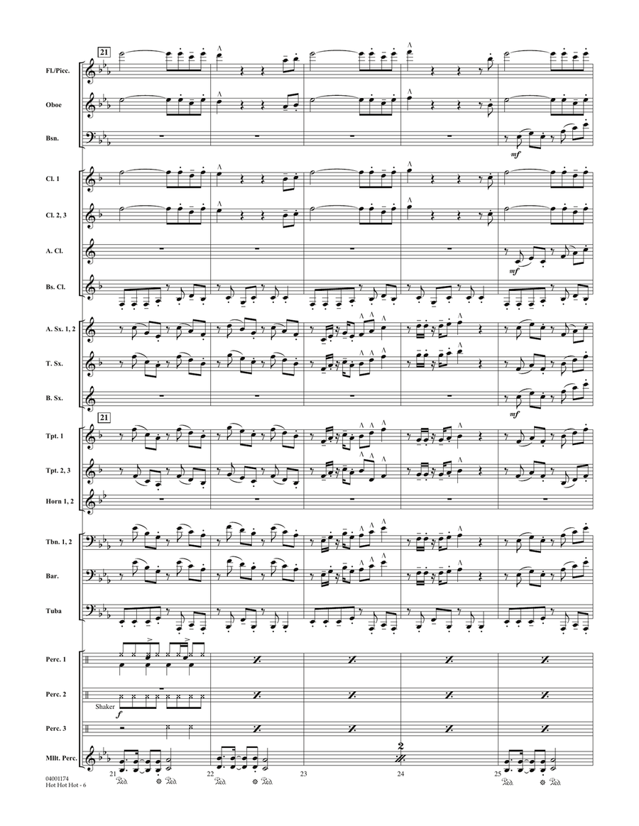 Hot Hot Hot - Full Score Hot Hot Hot - Full Score Concert Band scores gallery preview page 6