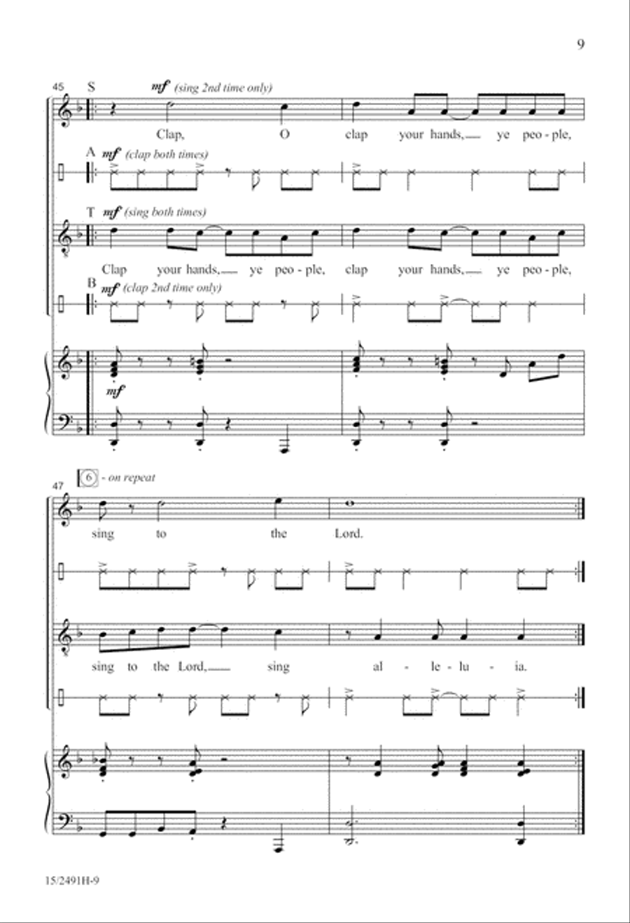 O Clap Your Hands O Clap Your Hands 4-Part scores gallery preview page 10