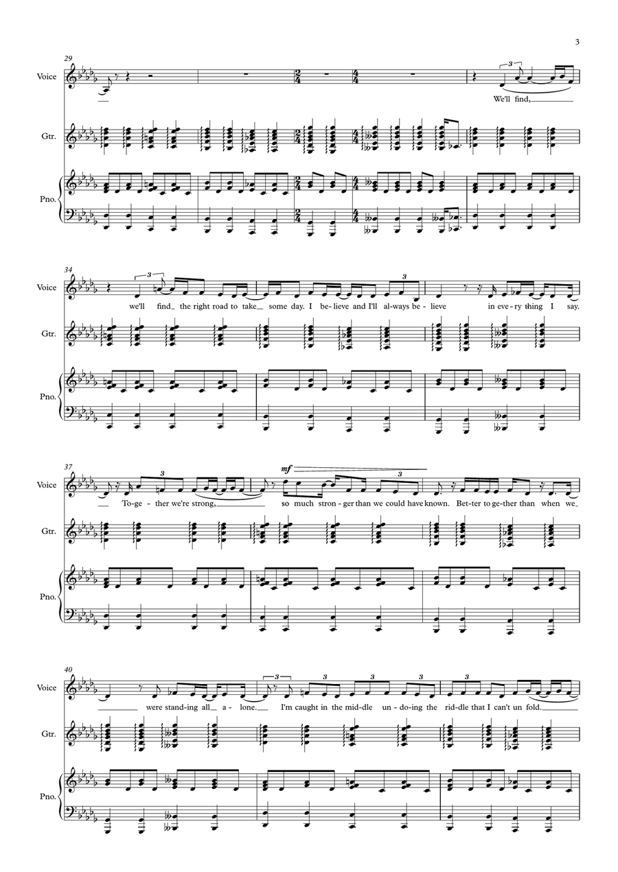 Finding Hope - Piano, Voice & Guitar Choir - Digital Sheet Music page 3
