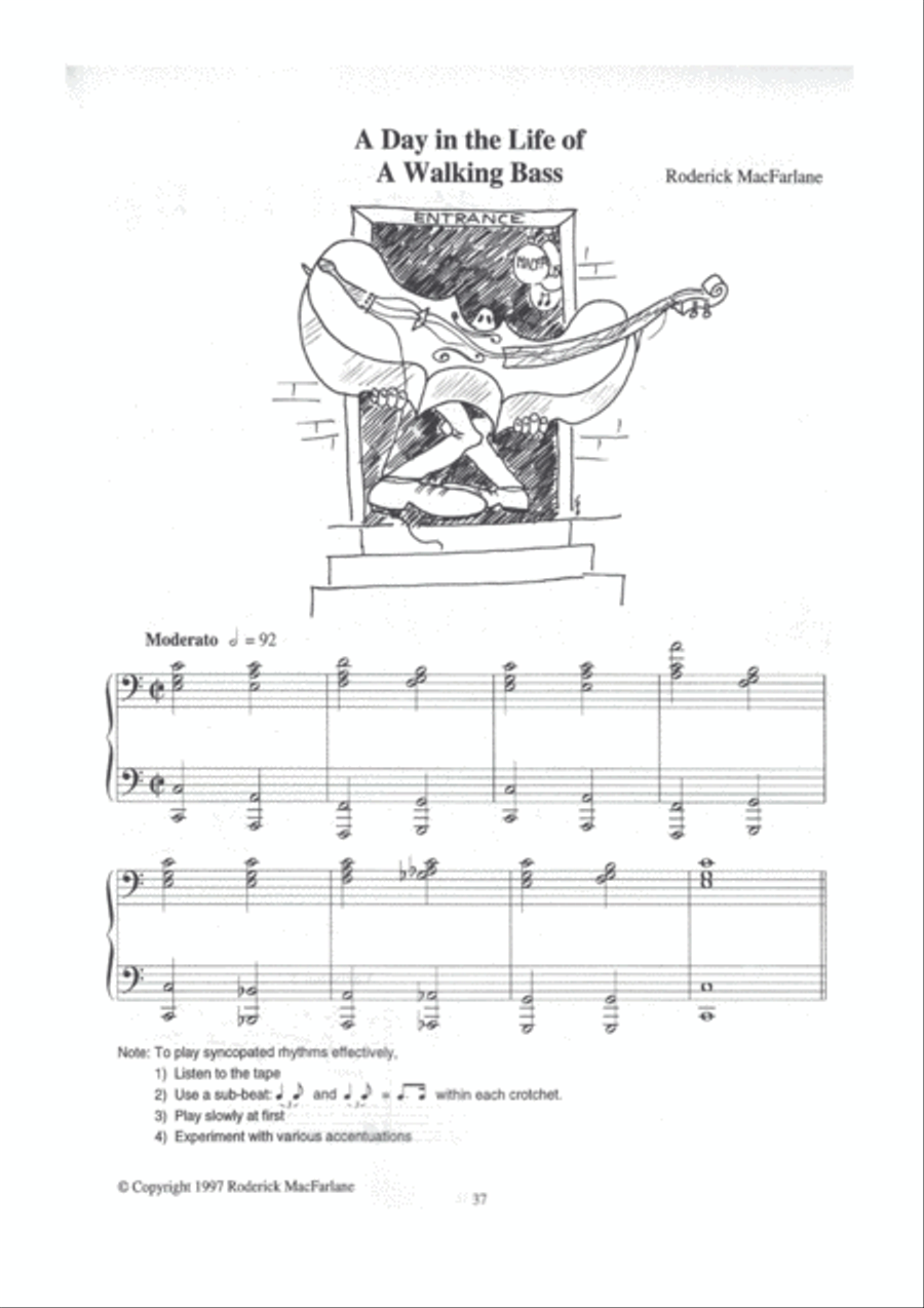 A Day in the Life of a Walking Bass Piano Solo scores gallery preview page 1
