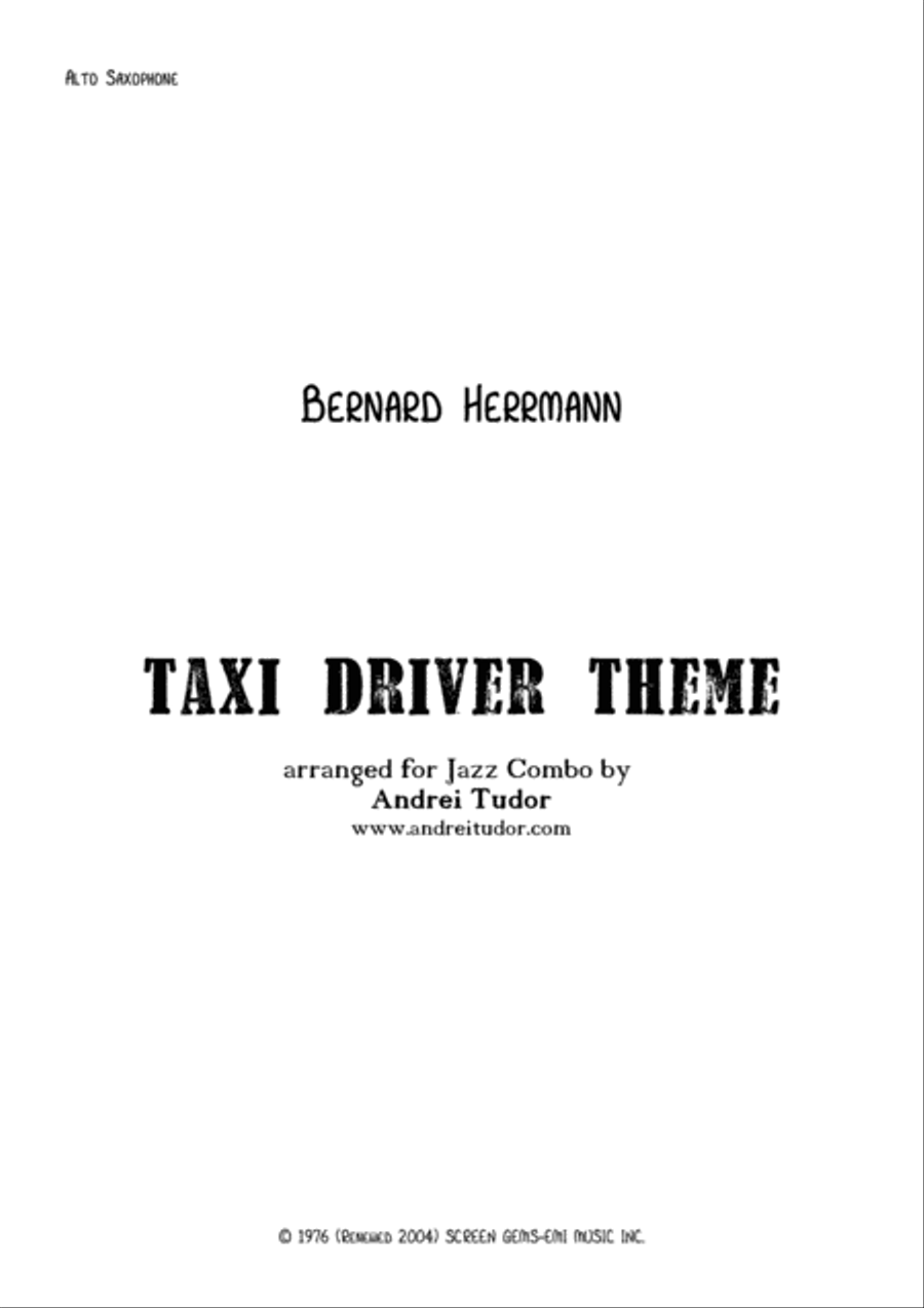 Taxi Driver (theme) Alto Saxophone scores gallery preview page 1