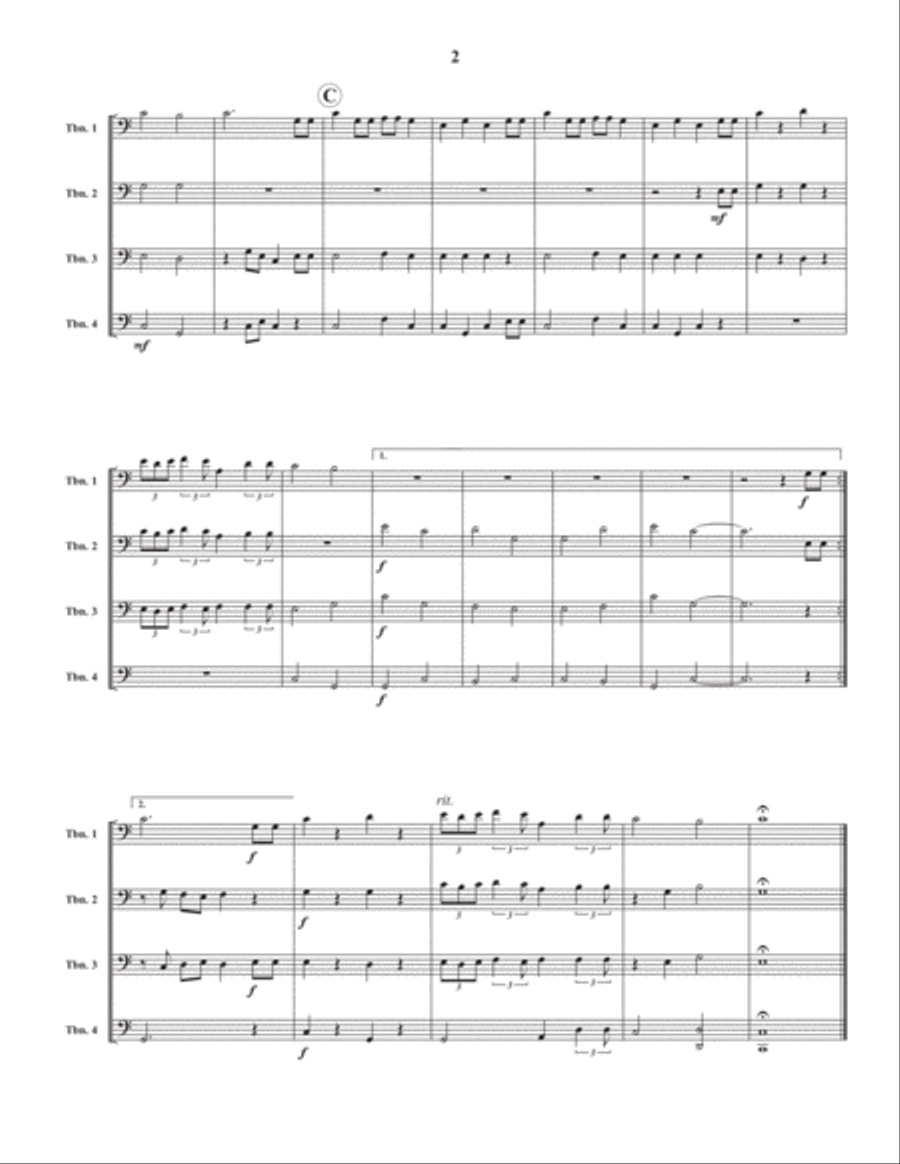 My Grandfather's Clock Trombone Quartet scores gallery preview page 3