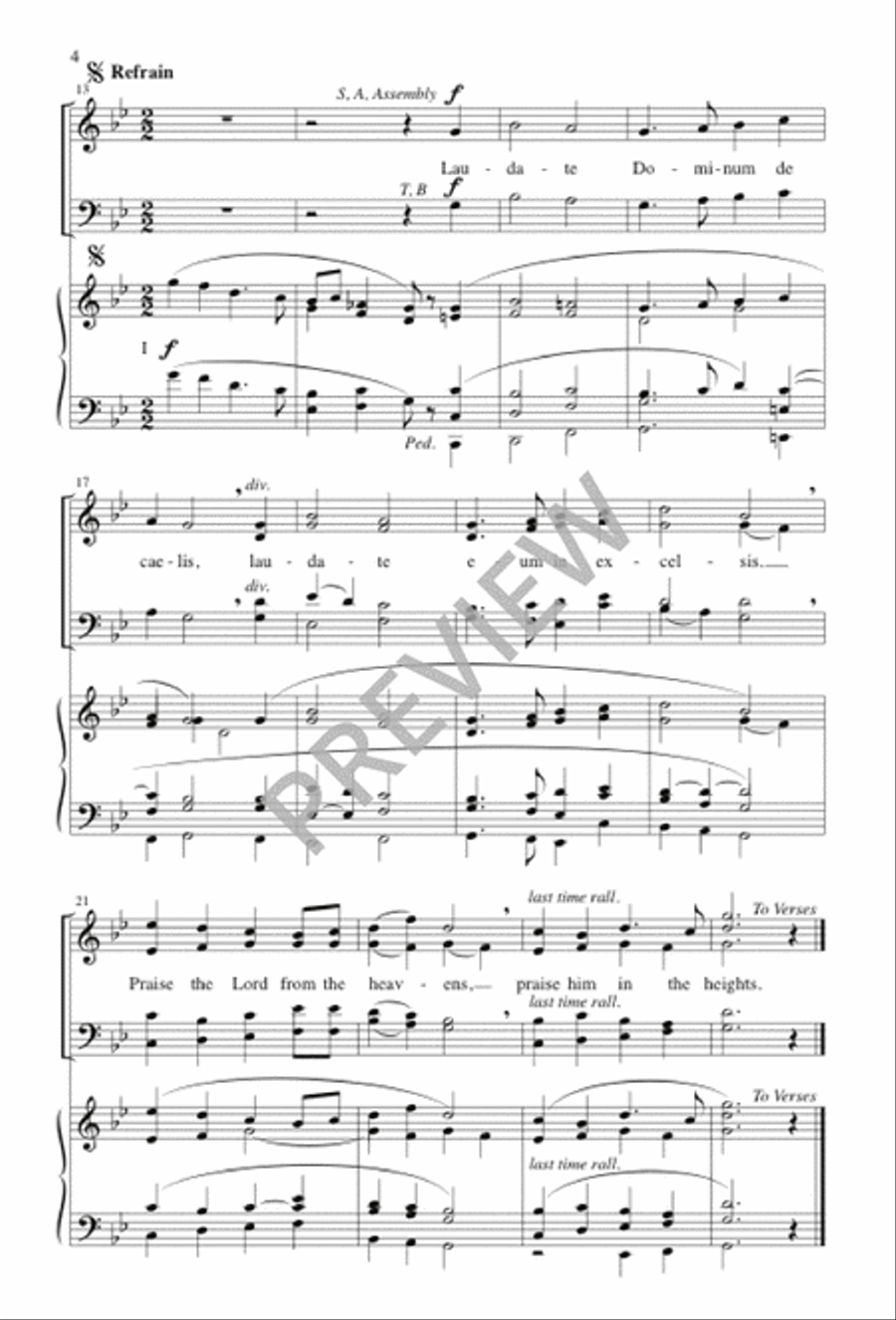 Laudate Dominum de caelis 4-Part scores gallery preview page 3