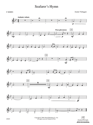 Seafarer's Hymn: 1st F Horn