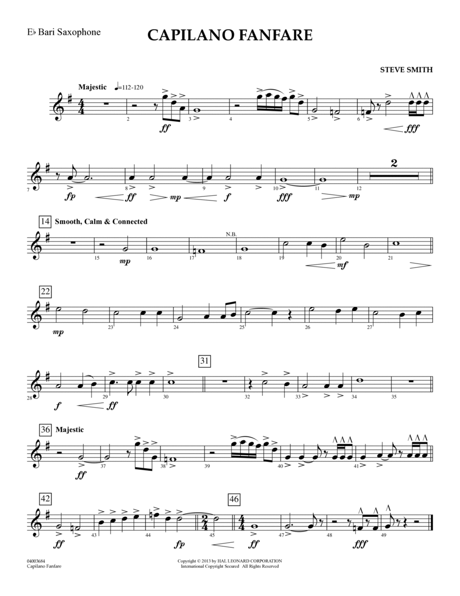 Capilano Fanfare (Digital Only) - Eb Baritone Saxophone