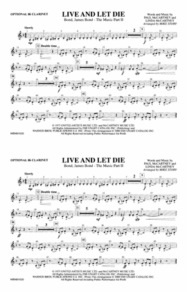 Book cover for Live and Let Die: Optional Bb Clarinet