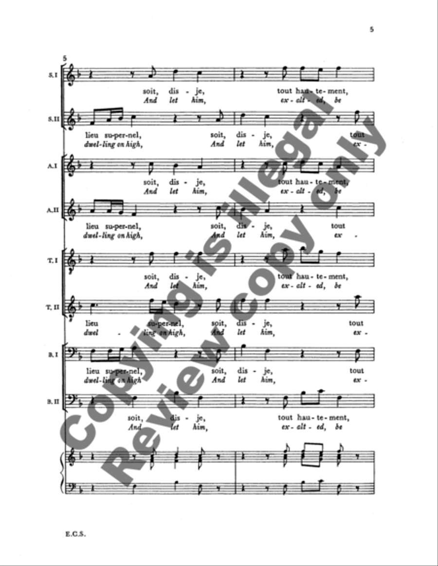 Psalm 150: Or soit loue l'Eternel (Now Praise the Lord) Divisi scores gallery preview page 10