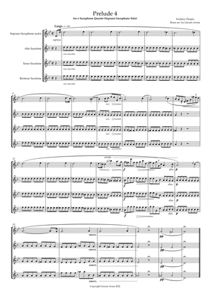 Chopin Prelude 4 for Saxophone Quartet (Soprano Saxophone Solo)