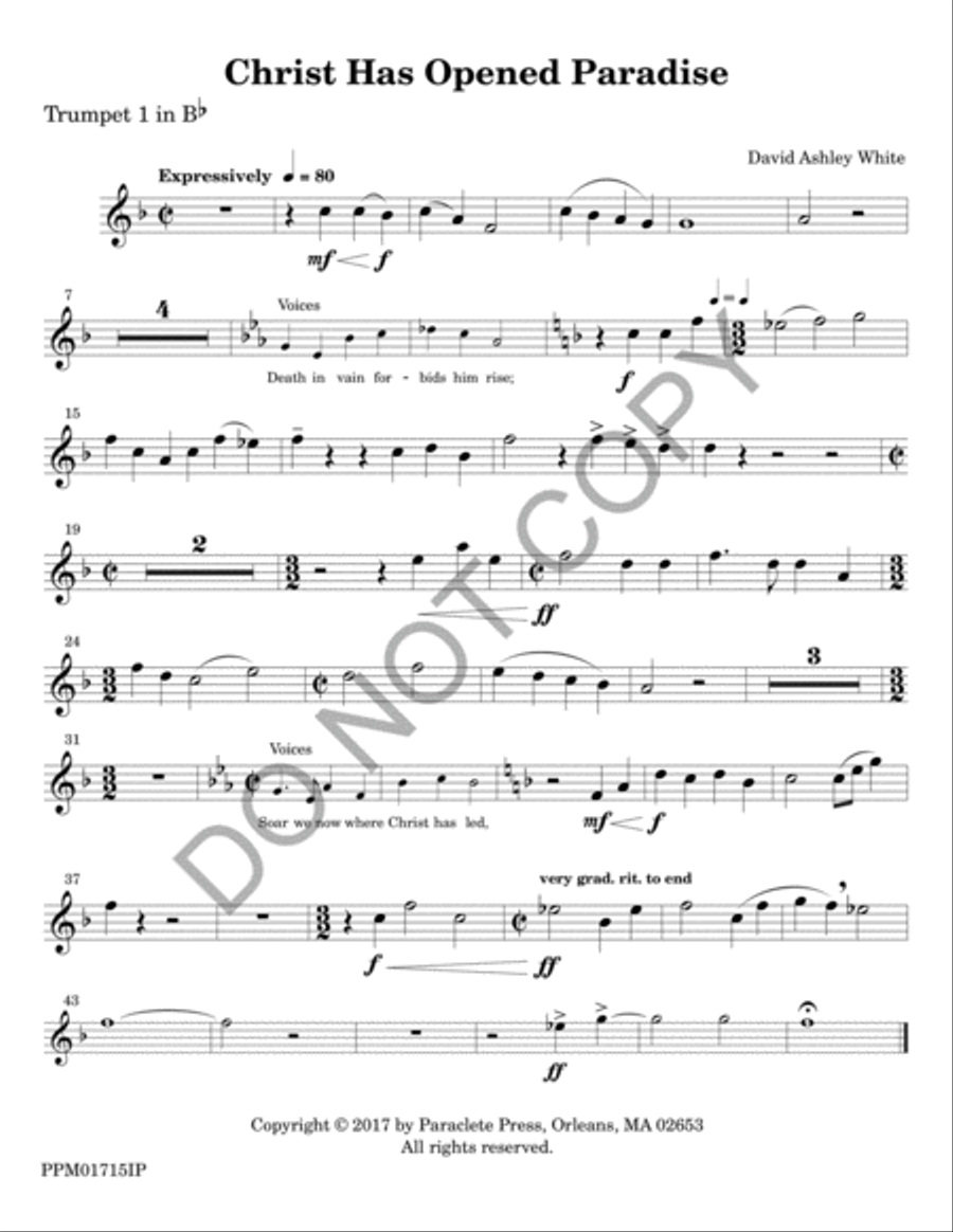 Christ Has Opened Paradise 4-Part scores gallery preview page 3