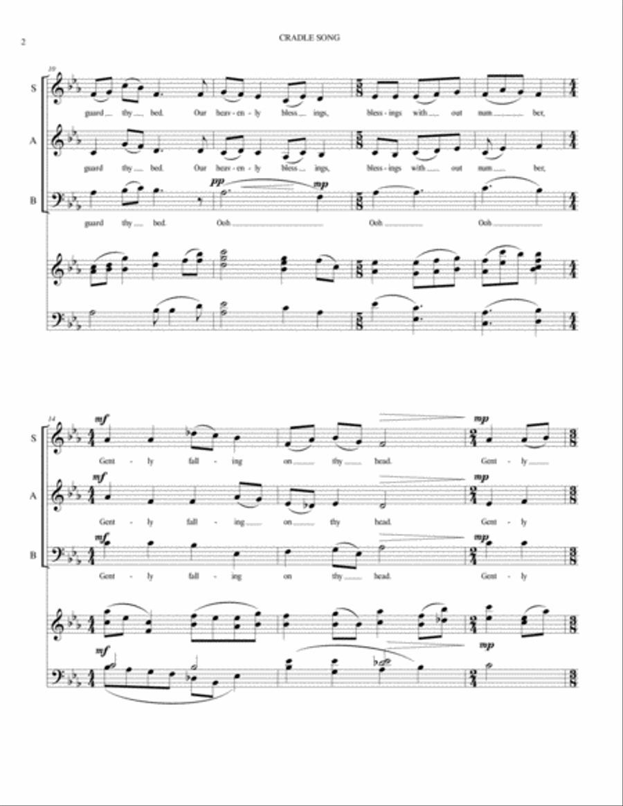 CRADLE SONG SAB 3-Part scores gallery preview page 2