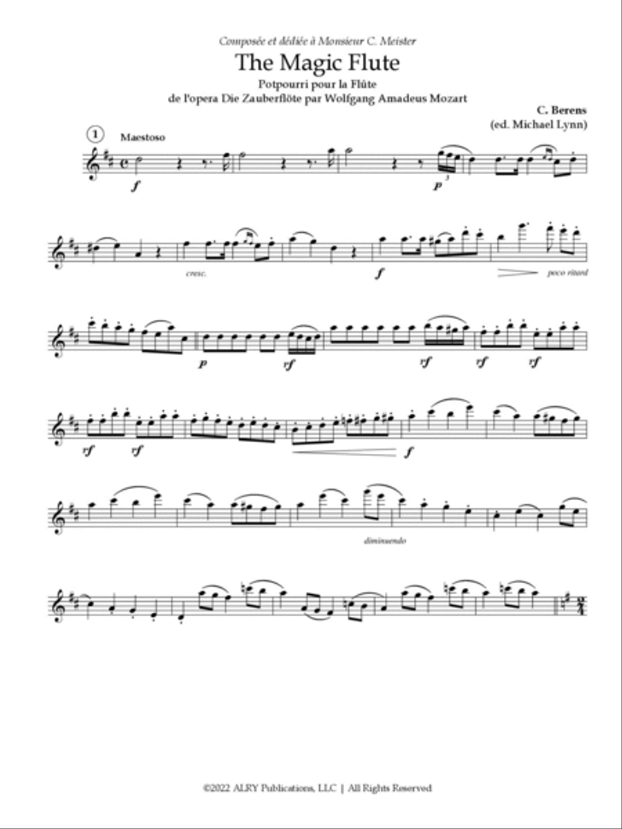 The Magic Flute, Potpourri pour la Flûte Flute Solo scores gallery preview page 2