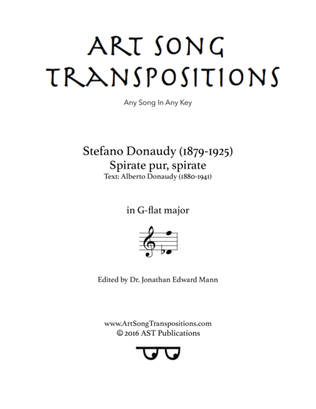 DONAUDY: Spirate pur, spirate (transposed to G-flat major)