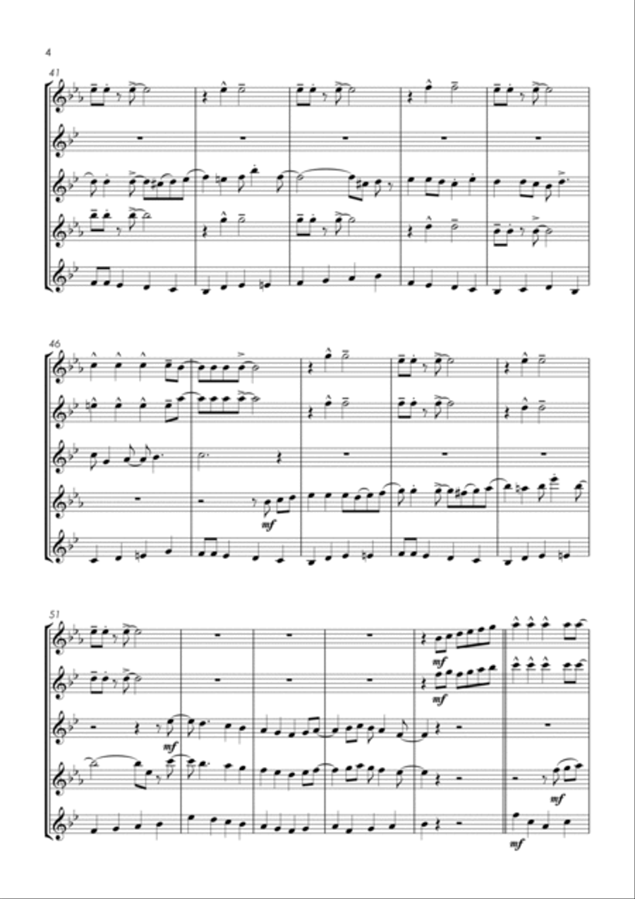 American Patrol - sax quintet Saxophone Quintet scores gallery preview page 6