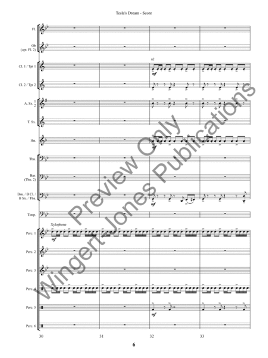 Tesla's Dream (Score) Concert Band scores gallery preview page 9