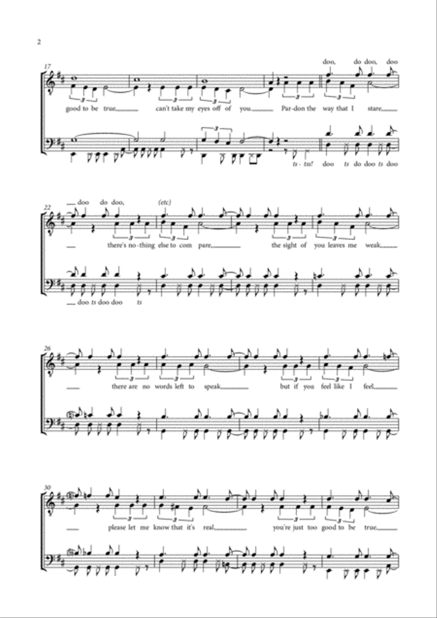 Can't Take My Eyes Off Of You TTBB scores gallery preview page 2