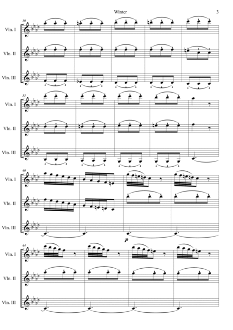 The Four Seasons: Winter 3rd Movement Violin scores gallery preview page 3